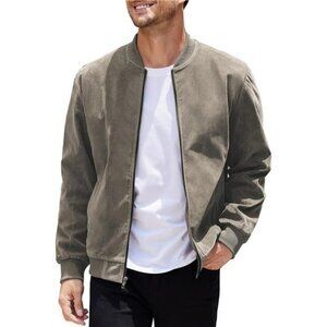 Men's Varsity Jacket Vintage Lightweight Suede Bomber Jackets